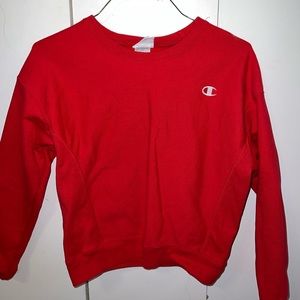 champion red crew neck